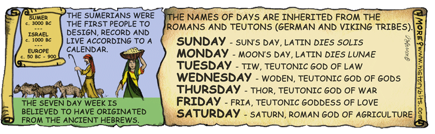 Days of the Week Calendar